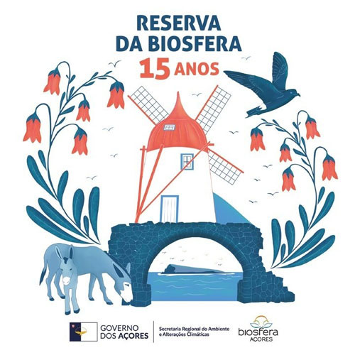 imagem comemorativa dos 15 anos da reserva da biosfera Açores